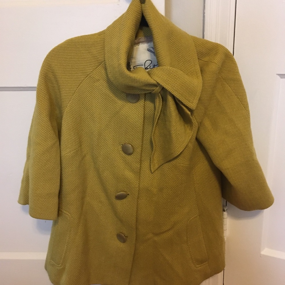 Anthropologie Mustard 3/4 Sleeve Jacket